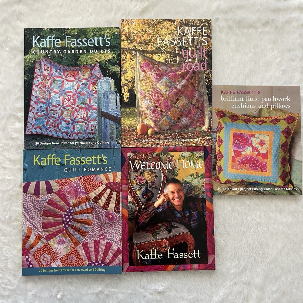 Lot of 5‎ Quilting Books by KAFFE FASSETT Patchwork Quilt Pillows Country Garden